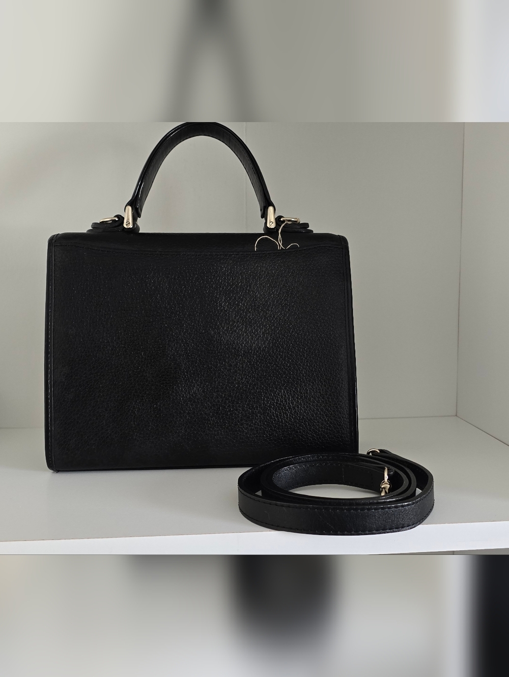 Burberry Black Leather Satchel with Gold Hardware - Picture 2 of 3